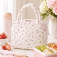 thumbnail image 5 of Versatile Floral Bento Cute Lunch Box & Insulated Bag, Large Capacity Lunch Tote with Double Handles, Double Lunch Bag for Work School Picnics, 5 of 6