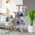 thumbnail image 2 of SuperDeal 55" Cat Tree Tower Double Condo W/Scratching Post Pet Kitty Playhouse, Light Gray, 2 of 10