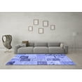 thumbnail image 3 of Ahgly Company Machine Washable Indoor Round Patchwork Blue Transitional Area Rugs, 3' Round, 3 of 4