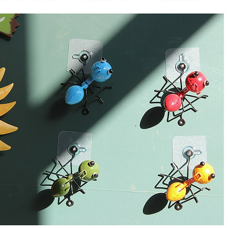 Metal Ant Wall Decor Set Of 4 Colorful Indoor Bathroom Kid's Room