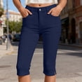 thumbnail image 7 of cfhntfmh Women Side Slit Capri Pants Stretchy Slim Fit Yoga Capris Casual Athletic Running Pants Work Clothes, 7 of 7