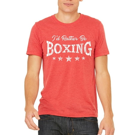 Men's I'd Rather Be Boxing Red Tri Blend T-Shirt C1 2X-Large