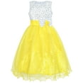 thumbnail image 1 of Robe de Demoiselle d'Honneur à Sequins Jaunes pour Filles 5 Ans, 1 of 6