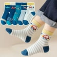 thumbnail image 4 of Esaierr Kids Baby Boys Girls Cotton Socks for Boys Girls 1-12T Toddler Cozy Warm Crew Socks Dinosaur Cartoon Socks Non Skid Anti Slip Crew Socks Little Boys Girls Cotton Thermal Socks 5 Pairs, 4 of 9