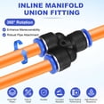 thumbnail image 2 of Uxcell 10-Pack Inline Manifold Union Fitting, Y Splitter 10mm(3/8") OD Plastic Pneumatic Push to Connect Tube Fittings, 2 of 6