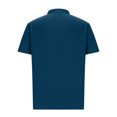 thumbnail image 3 of VgaVtl Men Polo Short Sleeve Turn Down Collar Mens Shirts Casual Solid Color Relaxed Fit Button Shirts,Blue XXL, 3 of 5