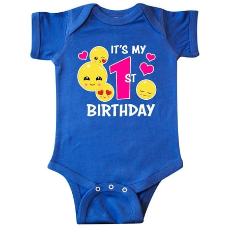 

Inktastic Its My 1st Birthday with Emojis Gift Baby Girl Bodysuit