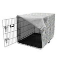 thumbnail image 3 of Dragonfly Dog Crate Cover, Autumn Foliage Leaves and Insects Mother Nature Retro Botany Design, Easy to Use Pet Kennel Cover for Dogs, 35" x 23" x 27", Slate Blue Khaki White, by Ambesonne, 3 of 6