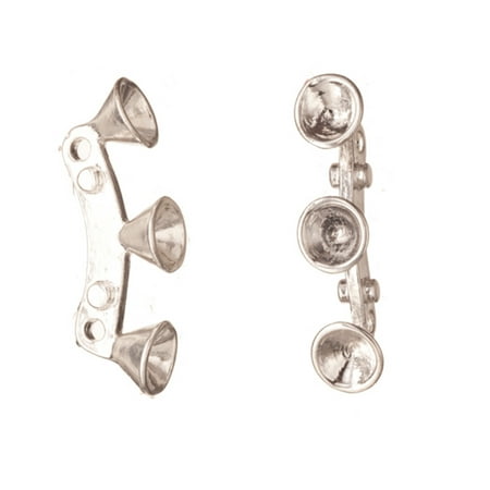 - Slider Charm, Silver-Plated Lined Arched Crystal Setting 10x29mm Fits 3pcs ss23 Swarovski Crystals 4pcs/pack (3-Pack Value Bundle), SAVE $2