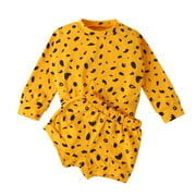 Polka Dot Round Neck Long Sleeve T-Shirt and Shorts for Girls Boys gift