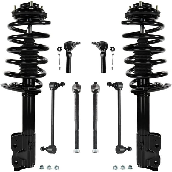 Detroit Axle - Front Struts & Coil Springs Sway Bar Links Inner Outer Tie Rod Ends Replacement for 2012-2017 Jeep Patriot Compass - 8pc Set