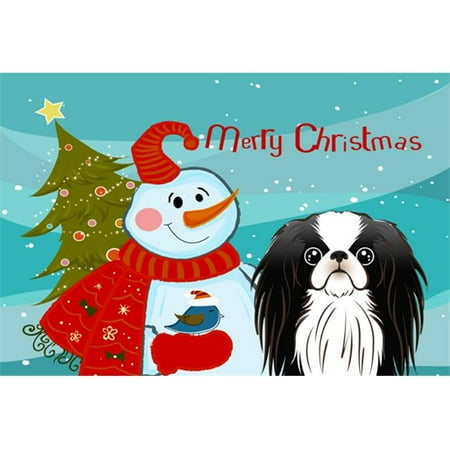 

Carolines Treasures BB1850PLMT Snowman With Japanese Chin Fabric Placemat