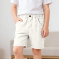 thumbnail image 7 of qucoqpe Boys Summer Casual Shorts Trendy Elastic Waist Comfy Straight Leg Loose Cuffed Hems Solid Color Buttons Shorts for Kids with Pockets, 7 of 7