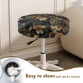 thumbnail image 4 of ZIATUBLE Dry Leaves Bar Stool Cover Cushion Washable Chair Seat Slipcover 12-14 Inch with Elastic Bands Round Bar Stool Seat Cover Cushion 2 Packs Polyester Round Stool Slipcover, 4 of 6