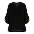thumbnail image 3 of cocolona Womens Dressy Casual Blouses Ruffle 3/4 Sleeve Sequin Tops Fashion Solid Color Mesh Sparkly Shirts, 3 of 8
