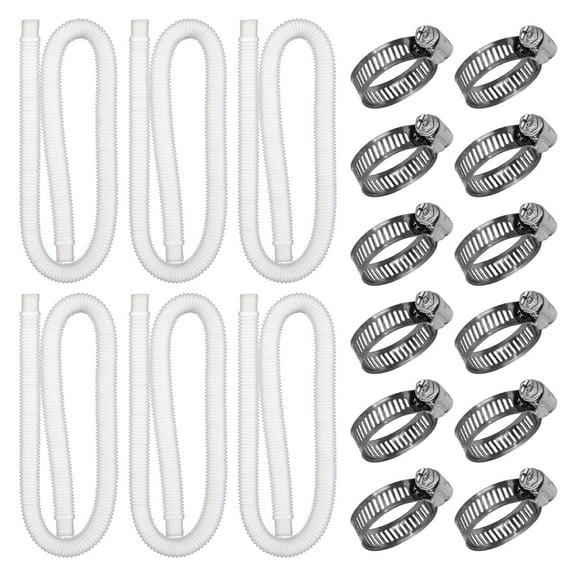 EUDIDV 1.25 Pool Hose 6-Piece Set 1.25-Inch Pool Hose 39-Inch Long Accessory Pool Pump Replacement Hose Above Ground Pool Filter Pump Using 1 1/4 Diameter Hose Pool Hose Replacement