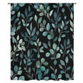 thumbnail image 2 of Teal Black Botanical Sheer Curtains 54 Inches Long, Spring Eucalyptus Leaves Sprigs Light Filering Curtains, Breathable Simi Curtain Privacy Drapes for Kitchen Bathroom Small Window Treatment, 2 of 9