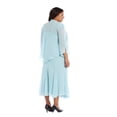 thumbnail image 4 of R&M RICHARDS Veste Sans Manches à Manches 3/4 pour Femmes, Extensible Aqua, Doublée de Perles, Ouverte à l'Avant, Col en V, Midi, Coupe de Soirée + Robe Évasée 8, 4 of 4