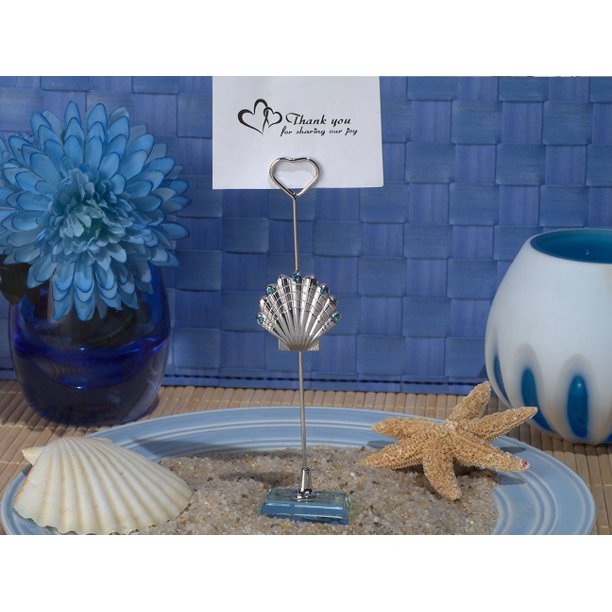 Silver Seashell Place Card Holder