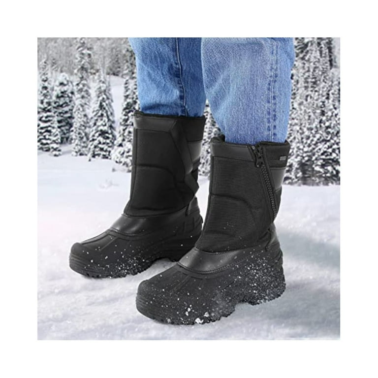 Bocca Men's Waterproof Winter Boots Black Nylon Mid Calf Insulated Snow  Boots 13M 