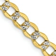 thumbnail image 1 of 14K Yellow & Rhodium 5.2mm Semi-Solid With Pave Curb Chain (20 X 5.2) pwf120-20, 1 of 5