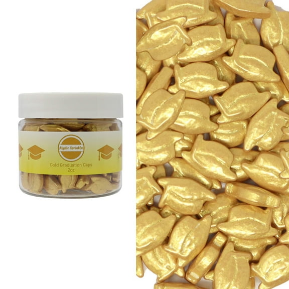 Candy Shapes Graduation Caps 2oz - Gold