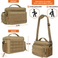 thumbnail image 4 of OPUX Tactical Lunch Box for Men, Tan Mens Insulated Lunch Bag for Adult, Leakproof Soft Lunch Cooler with MOLLE Mesh Side Pockets, Multicam Heavy Duty Lunchbox Pail for Work Women, Medium 10 Cans, 4 of 7