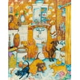 thumbnail image 2 of Bell, Bill 20x24 Black Ornate Wood Framed with Double Matting Museum Art Print Titled - Orange Bathroom Pups, 2 of 4