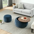 thumbnail image 2 of Round Storage Ottoman, Set of 2 Coffee Table, Versatile 2-in-1 End Table and Footstool, Compact Coffee Table or Side Table with Ample Storage for Living Room, Office, Small Spaces, 2 of 6