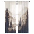 thumbnail image 3 of ERUNPONLY Black Forest Sheer Curtains 72 Inch Length 2 Panels Set, Silhouettes Foggy Grey Pine Tree Cabin Voile Window Treatment Curtains Sheers Drapes for Bedroom/Living Room/Kitchen 52"x72"x2, 3 of 7