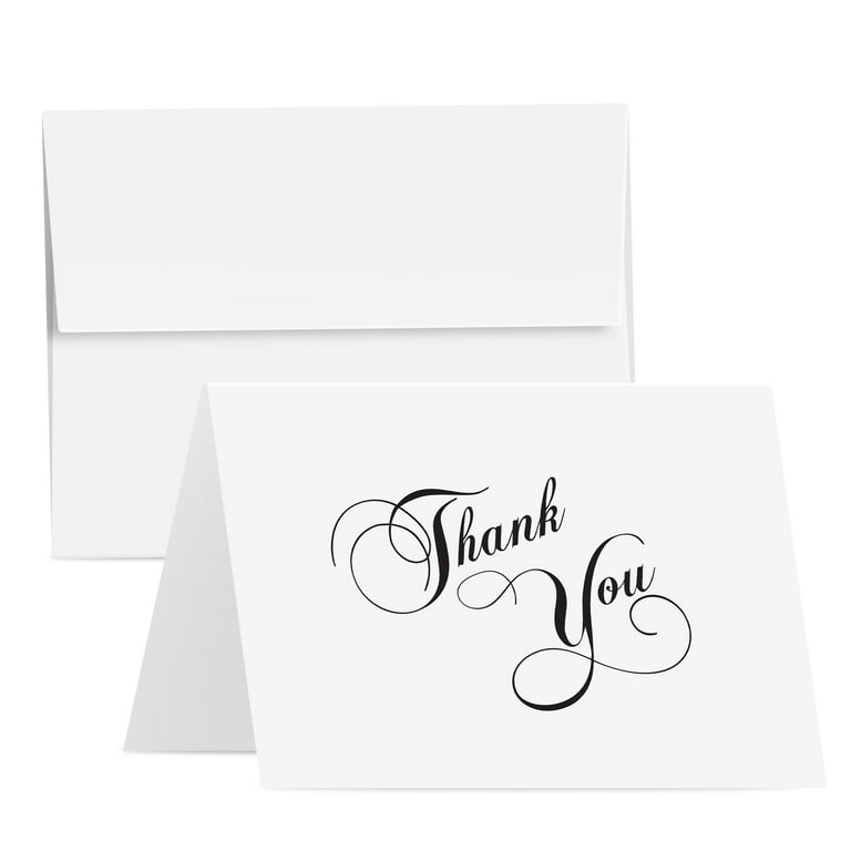 Beveled Thanks Thank You Boxed Blank Note Cards With