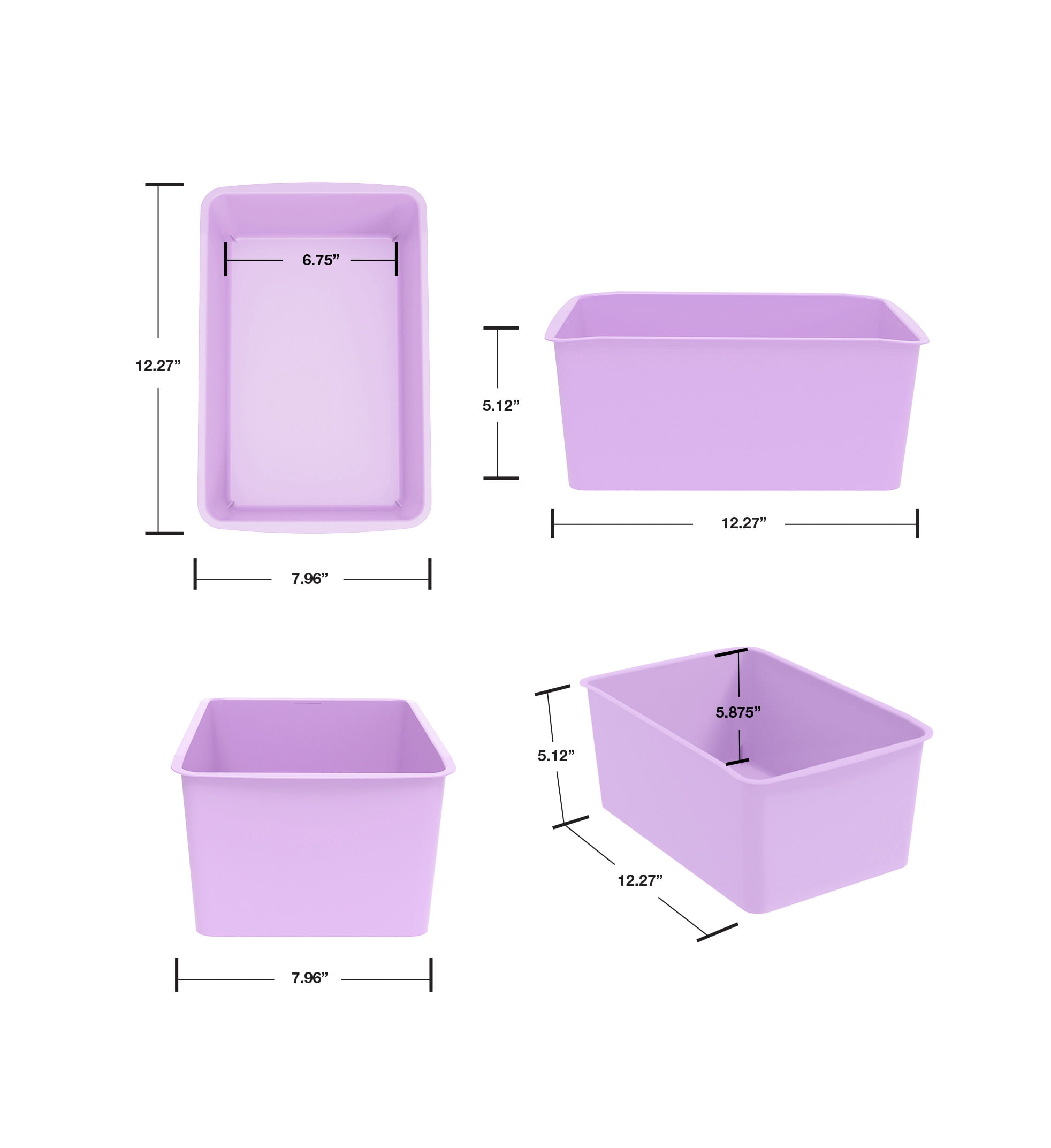 Pen+Gear Lavender Sunrise Plastic Cubby Bin 12.27 x 7.96 x 5.12 Inches