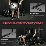 Mikolo Multi-Functional Squat Rack with LAT Pulldown System Exercise Power Cages, Metal Black