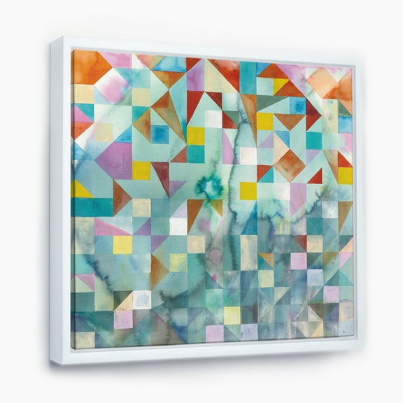 Designart ' Modern Patchwork ' Modern & Contemporary Framed Canvas