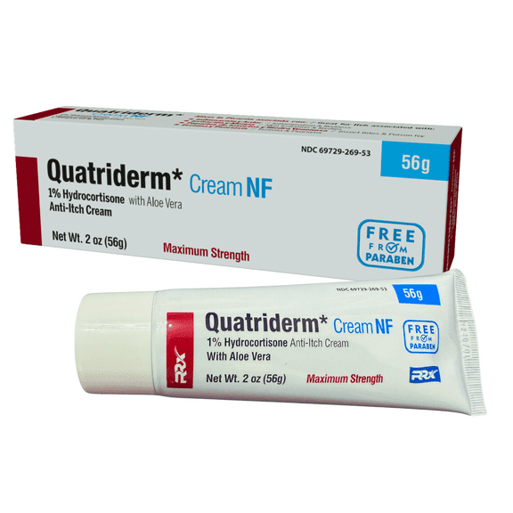 Quatriderm NF Hydrocortisone 1% Anti-Itch Cream with Aloe Vera, 2 oz