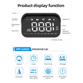 thumbnail image 3 of Car Heads Up Display, GPS Speedometer, Universal Car HUD with Speed MPH, Compass Direction, Overspeed Alarm HD Display, 3 of 8