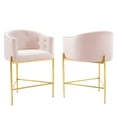 thumbnail image 3 of Modway Savour Tufted Performance Velvet Counter Stool Set of 2 in Pink, 3 of 5