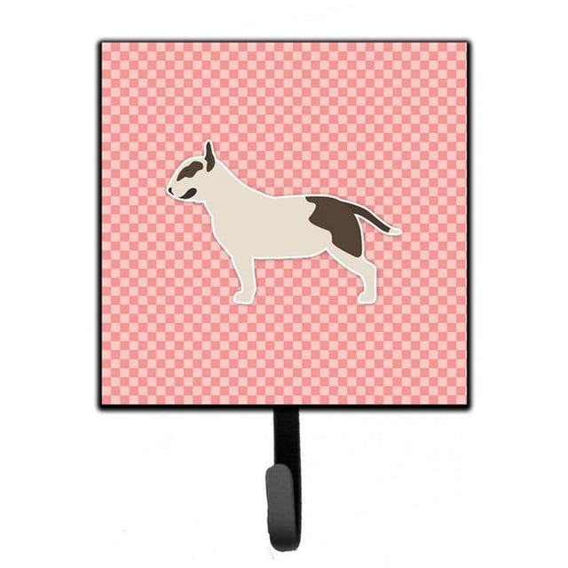 Bull Terrier Checkerboard Pink Leash or Key Holder