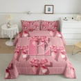 thumbnail image 2 of Castle Fairy Cartoon Bow Letter Monogrammed E 3 Pieces Queen Comforter Set for Teenagers Boys Girls,Kawaii Ribbon Bowknot Ultra Soft Bedding Sets,Cute Bowtie Initial Bedding Comforter Set Breathable, 2 of 8
