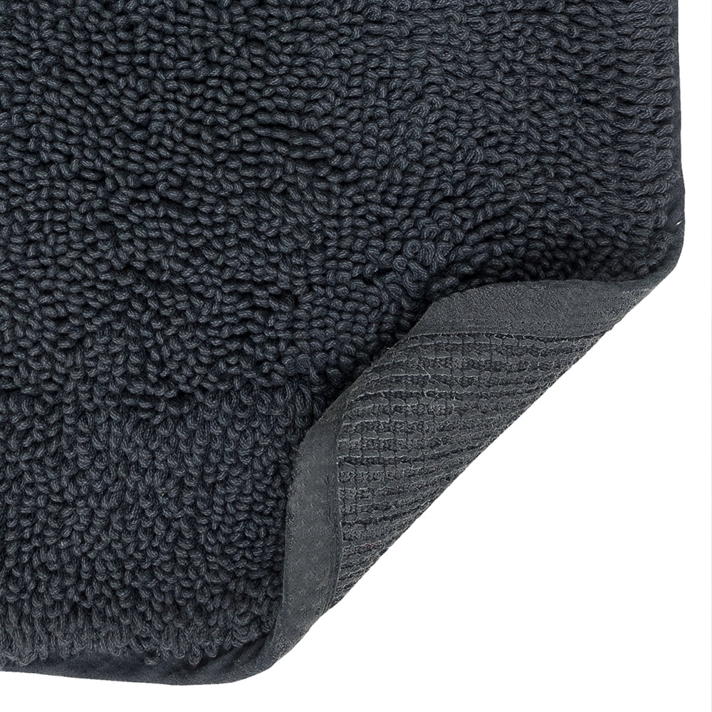 Mohawk Home Classic Cotton Plush Stain/Fade Resistant Non-Slip Washable Bath Mat, Charcoal, 2' X 5'