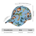 thumbnail image 3 of Kdxio Unisex Monkeys Swinging from Palms Pattern Baseball Cap Unisex Washed Classic Adjustable Hat, 3 of 7