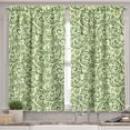 thumbnail image 2 of Ambesonne Green Valance & Curtain, Curly Ornate Leaf Damask, 55"x45", Pale Green Fern Green, 2 of 6