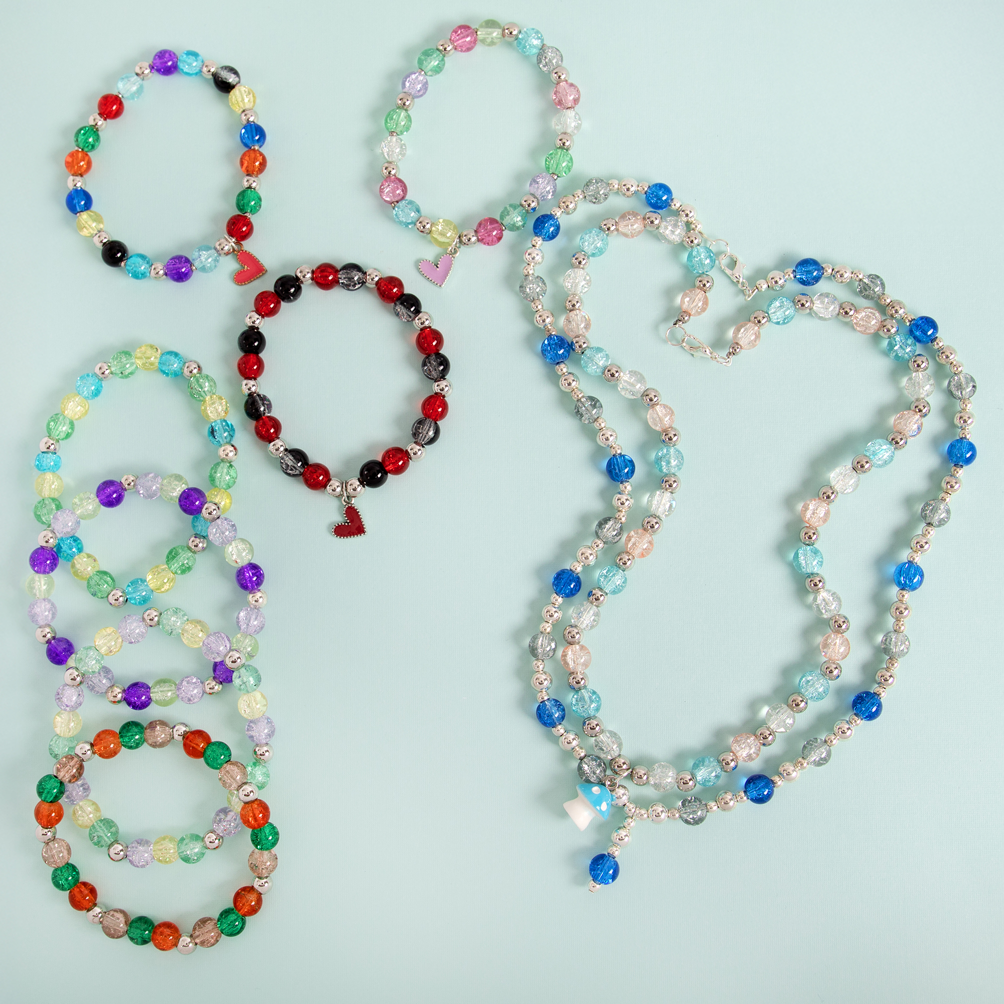 Cousin DIY Crackle Bead and Charm Jewelry Kit for Creative Craft Projects