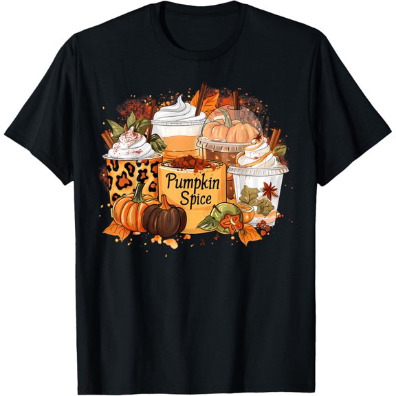 Pumpkin Spice Season Latte Coffee Lover Fall Thanksgiving T-Shirt