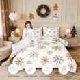 thumbnail image 3 of Erosebridal Winter Snowflakes Twin Comforter Sets 2pcs,Happy Xmas Bedding Set,Beige,Reversible,1 Comforter and 1 Pillowcase, 3 of 6