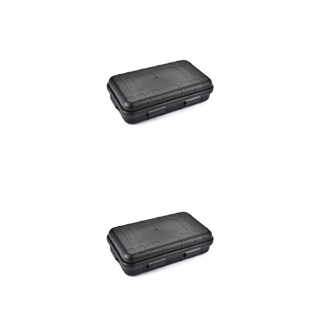 Yuarrent Estuche de supervivencia Caja de almacenamiento de emergencia a prueba de agua Plástico Camping Senderismo Contenedor Negro 2piezas