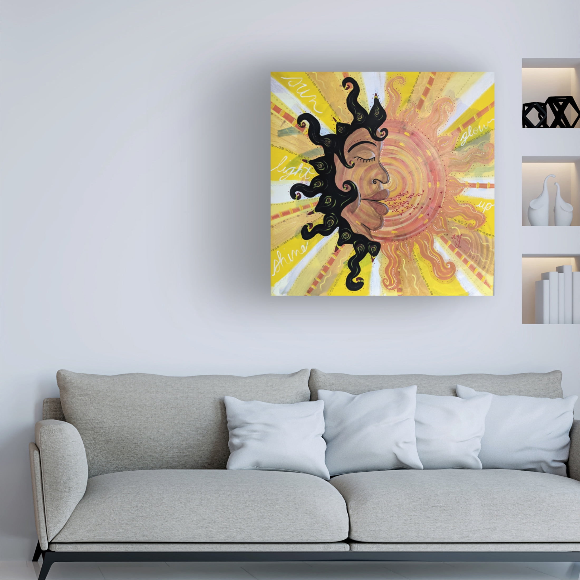 Canvas Wall Art - Rev. Dr. Angela Yarber 'Sun Goddess' Wall Art for Living Room, Bedroom, or Office Décor by Trademark Fine Art - 35 x 35 Inches