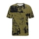 thumbnail image 4 of Ceisia Men's Abstract Splash Print T-shirt Loose Fit Short Sleeve Round Neck Casual Summer Fall Tee Tops Yellow S Gifts, 4 of 6