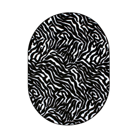 Furnish My Place Animal Print Rug - 5 ft. x 7 ft. Oval, Zebra Migrant Beauty, Nylon Rug for Patio, Garden, Hallway, Living Room