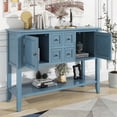 thumbnail image 3 of Cambridge Series Ample Storage Vintage Console Table with Four Small Drawers and Bottom Shelf for Living Rooms, Entrances and Kitchens - Dark Blue, 3 of 5